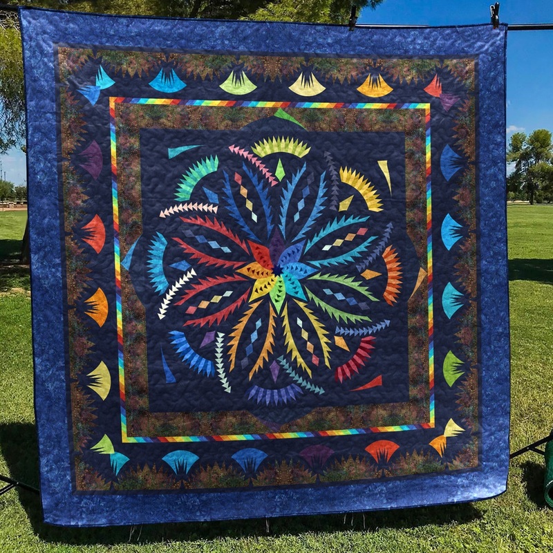 Vintage Rose Flower Quilt Blanket HN110704M