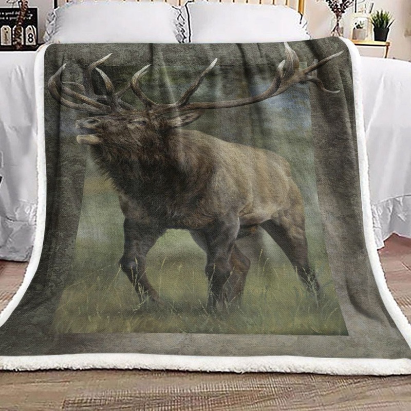 3d Vintage Deer DD111001F Sherpa Fleece Blanket