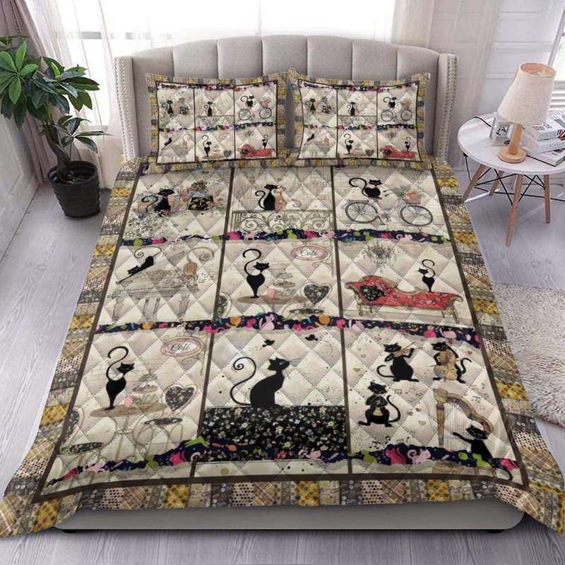 Black Cat ND240401QBS Quilt Bedding Set