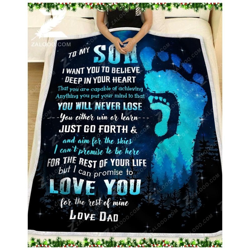 To My Son Love Dad CL11100207MDF Sherpa Fleece Blanket