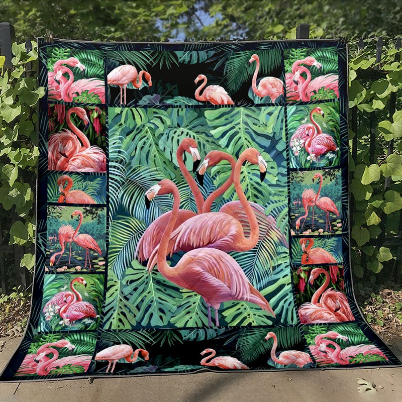 Tropical Flamingo Quilt Blanket HN171203D