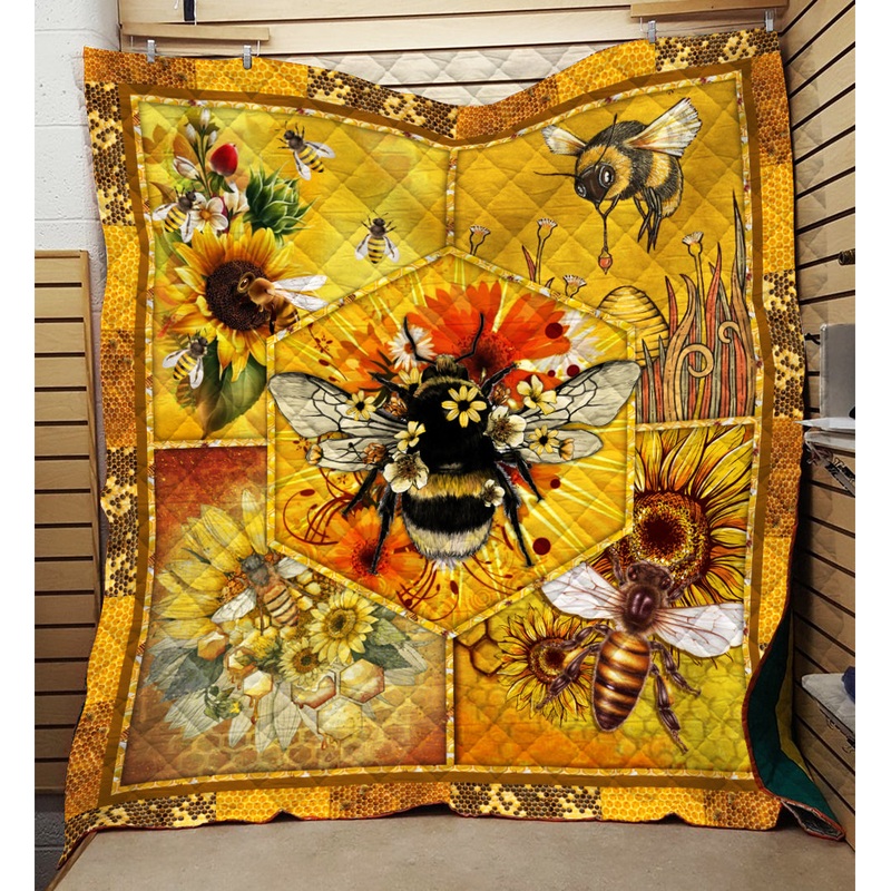 Bee Sunflower Quilt Blanket HN041101T