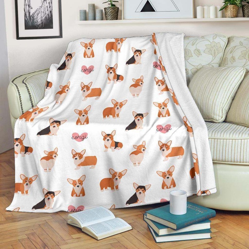Cardigan Welsh Corgis Pattern CLA15100524F Sherpa Fleece Blanket