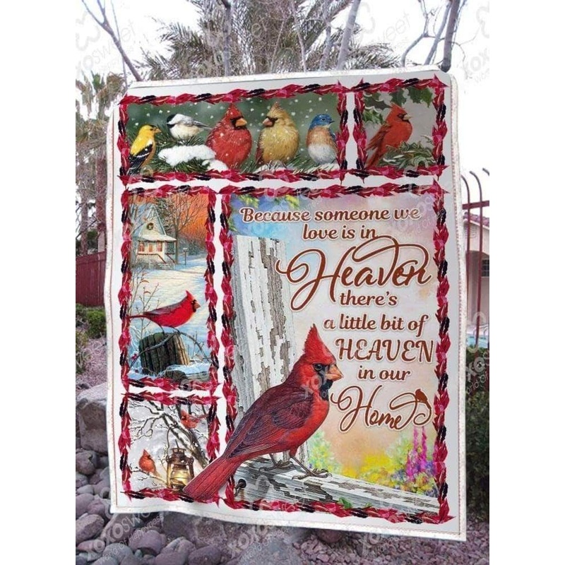 Cardinal Love Is In Heaven CL05100102MDF Sherpa Fleece Blanket