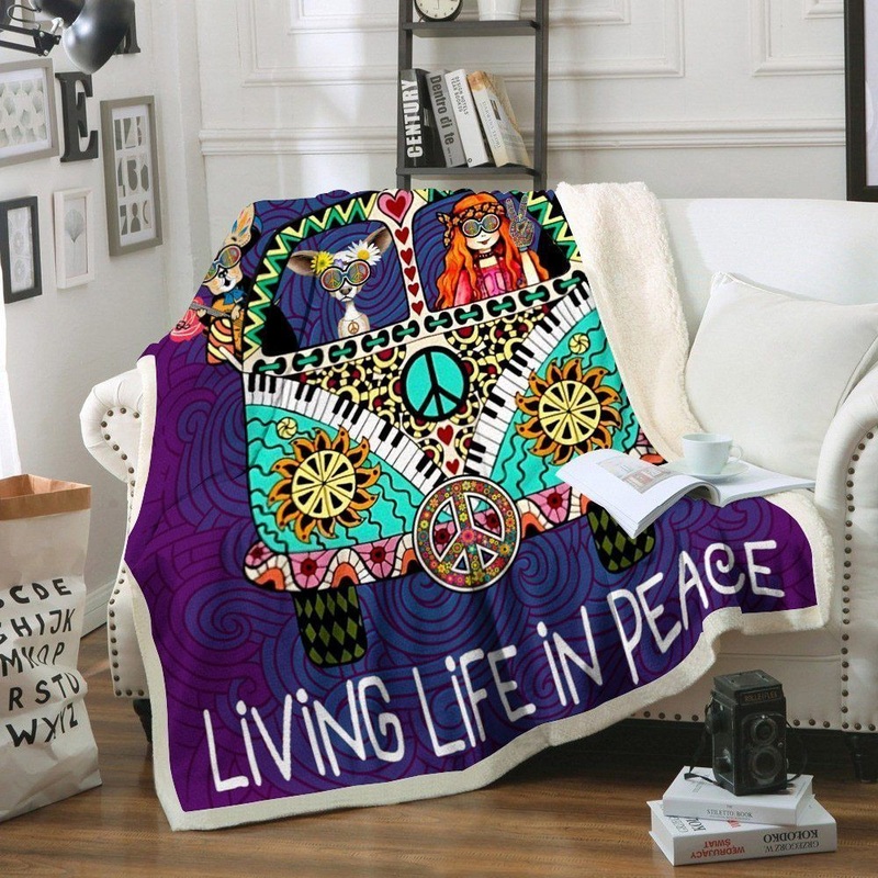 Chihuahua Hippie BT290810F Sherpa Fleece Blanket