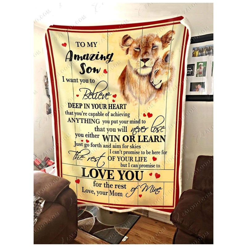 Lion To My Son Mom CL260914MDF Sherpa Fleece Blanket