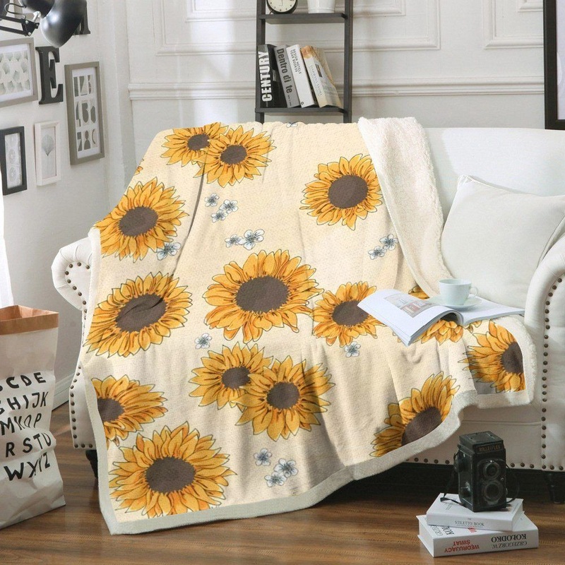 Sunflower DP280868F Sherpa Fleece Blanket