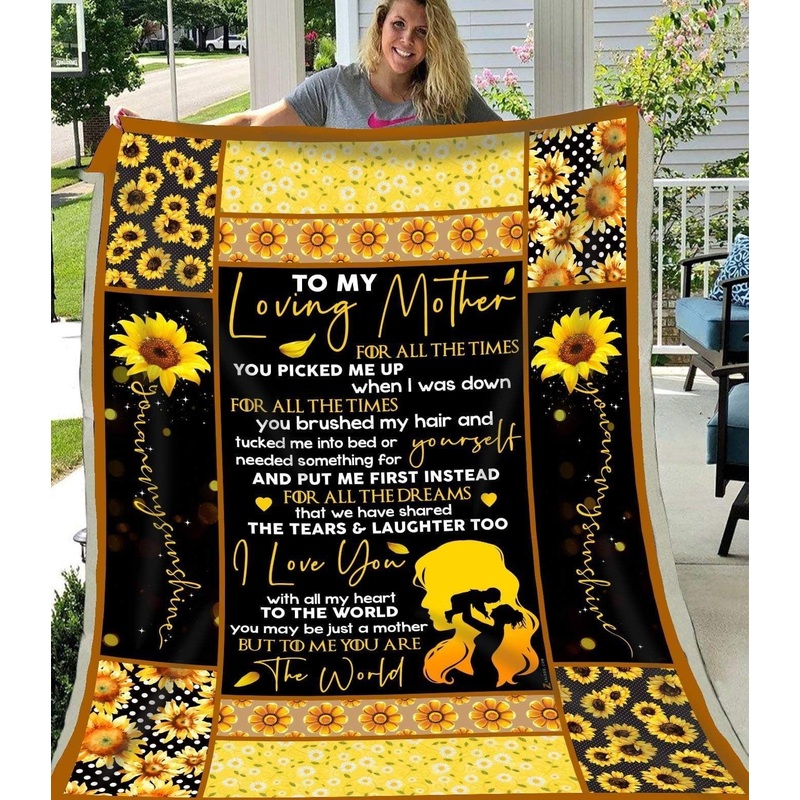 Sunflower To My Loving Mother CL250970MDF Sherpa Fleece Blanket