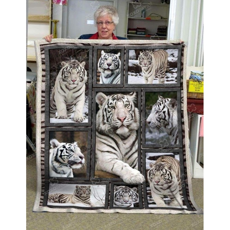 White Tiger CLA21100992F Sherpa Fleece Blanket