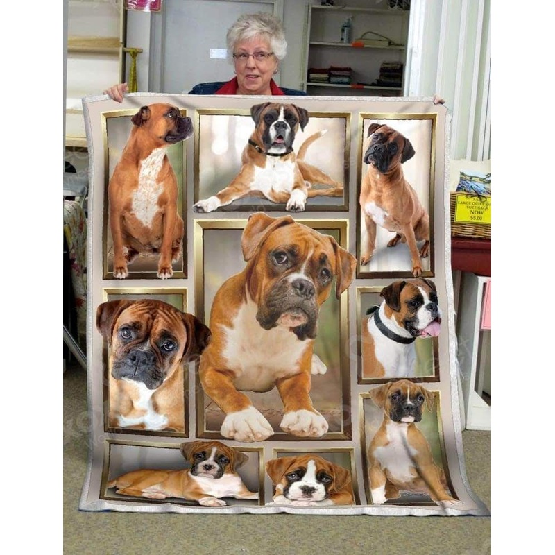 Boxer Dog CLA21101023F Sherpa Fleece Blanket