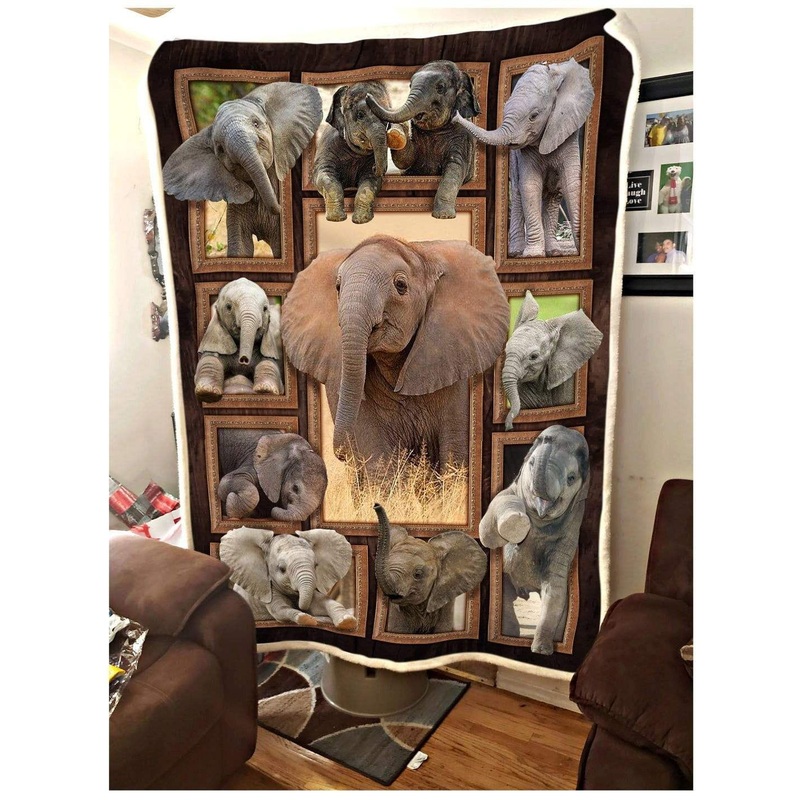 Elephant Cute Elephants CL26110267MDF Sherpa Fleece Blanket