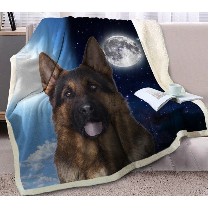 German Shepherd CL150831MD Sherpa Fleece Blanket