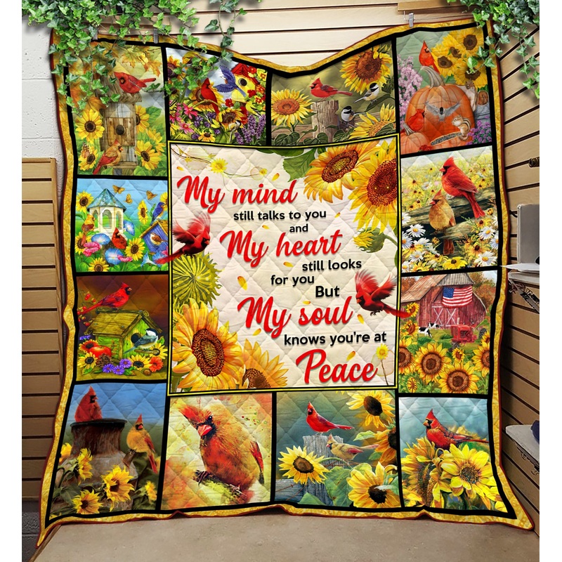 Sunflower Cardinal HM031109D Quilt Blanket