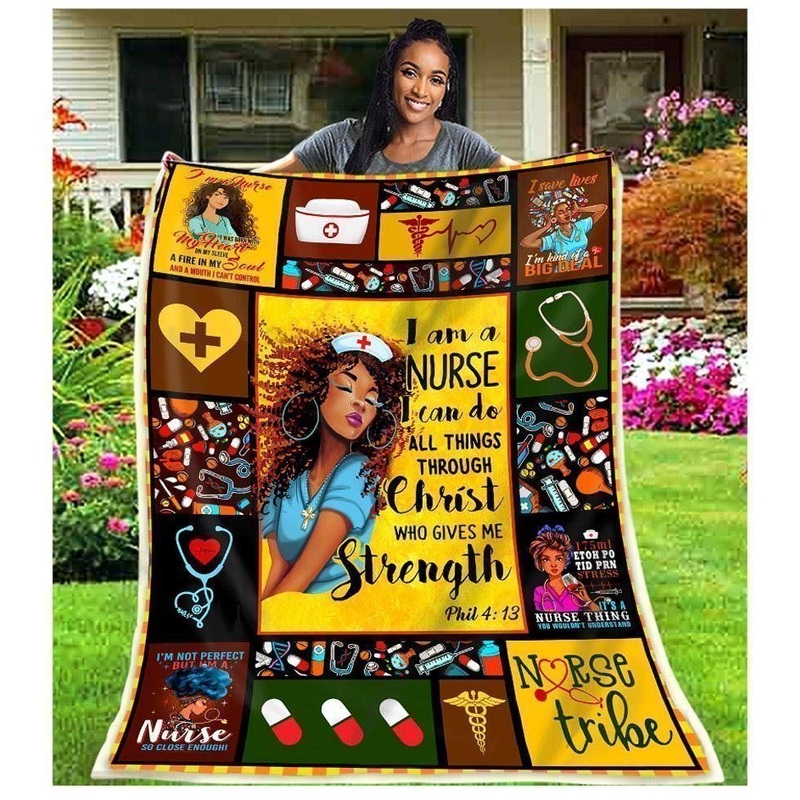 Black Nurse CL260805MDF Sherpa Fleece Blanket