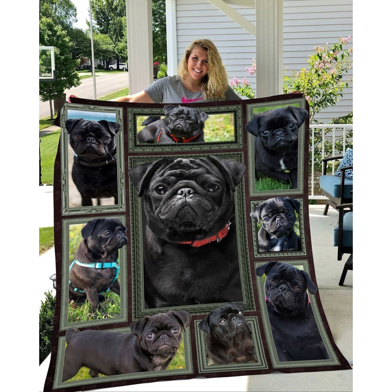 Black Pug CL30100027MDF Sherpa Fleece Blanket