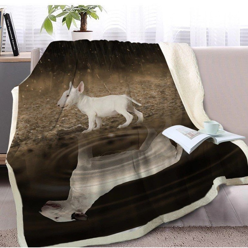 Bull Terrier CL140805MD Sherpa Fleece Blanket