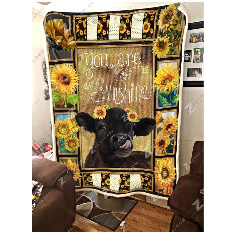 Cow Sunflower CL240824MD Sherpa Fleece Blanket