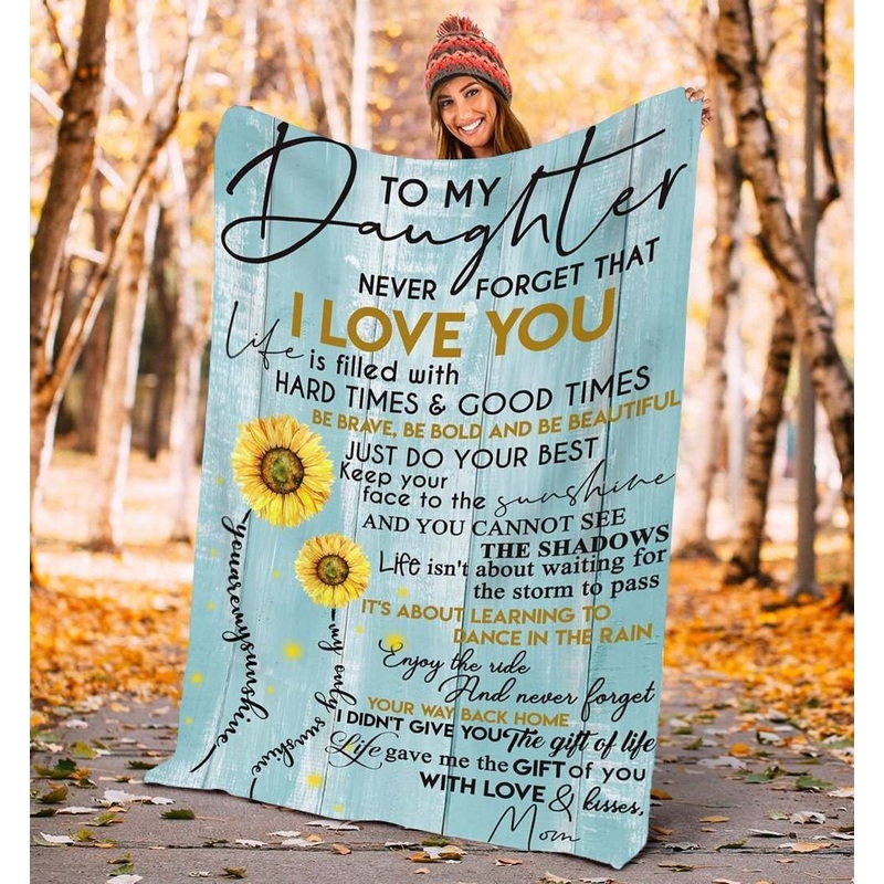 To my daughter sunflower CLA0411401F Sherpa Fleece Blanket