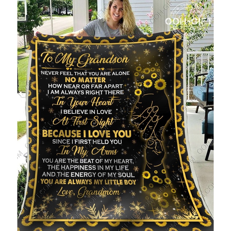 To My Grandson Grandmom CL05110681MDF Sherpa Fleece Blanket
