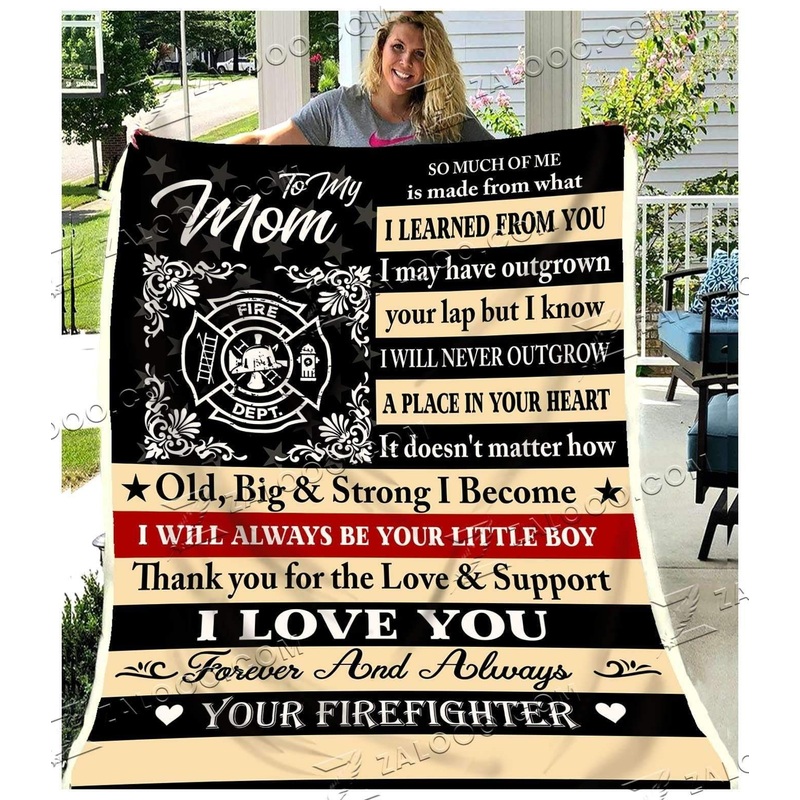 To My Mom Firefighter CL2509121MDF Sherpa Fleece Blanket