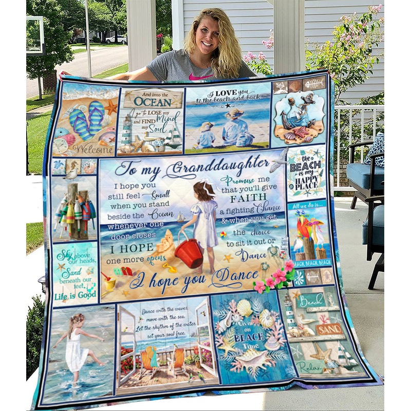 Beach To My Granddaughter Quilt Blanket TM291008