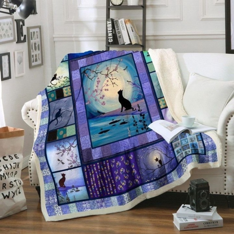 Cat CL170814MD Sherpa Fleece Blanket