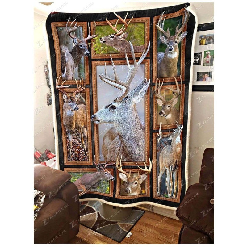 Deer CL280821MDF Sherpa Fleece Blanket