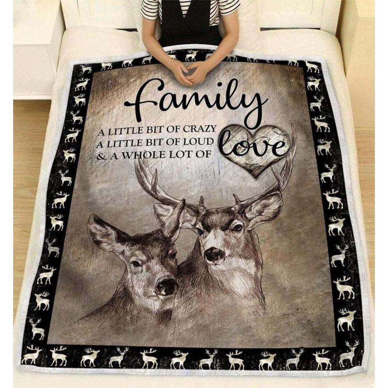 Deer CL280823MDF Sherpa Fleece Blanket