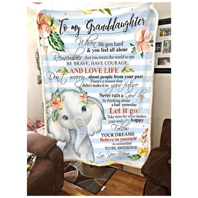 My Dear Granddaughter Elephant CL260925MDF Sherpa Fleece Blanket
