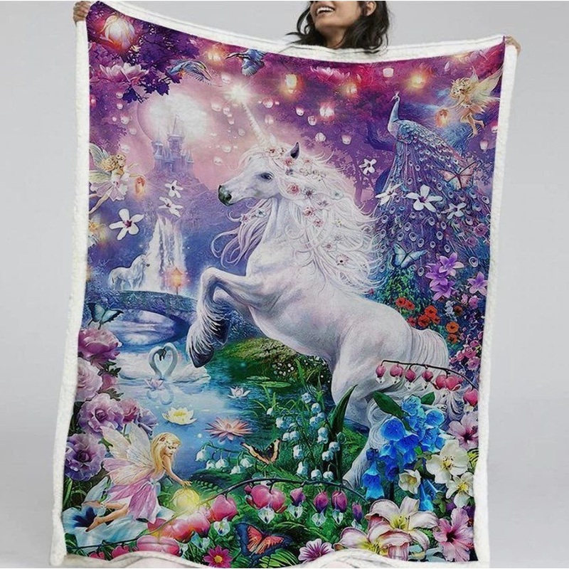 Unicorn CL140894MD Sherpa Fleece Blanket