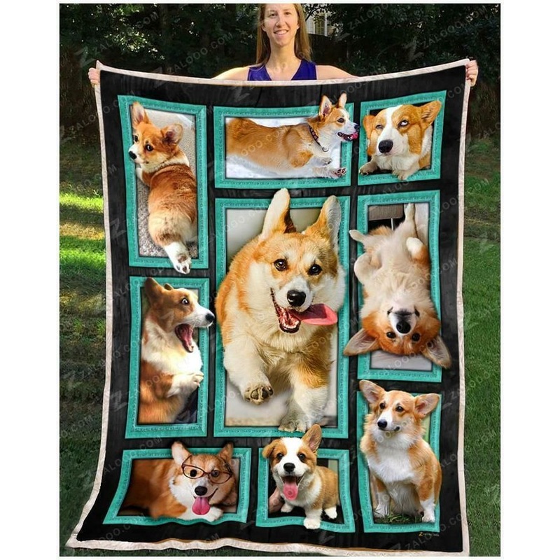 Welsh Corgi CLM1110198S Sherpa Fleece Blanket