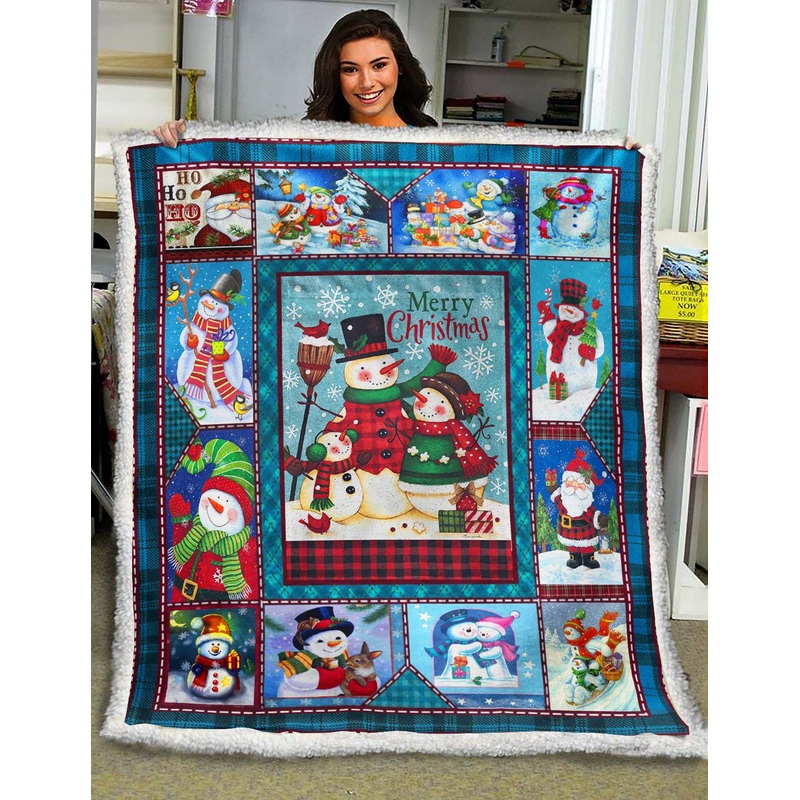 Lovely Snowman HM251009D Sherpa Fleece Blanket