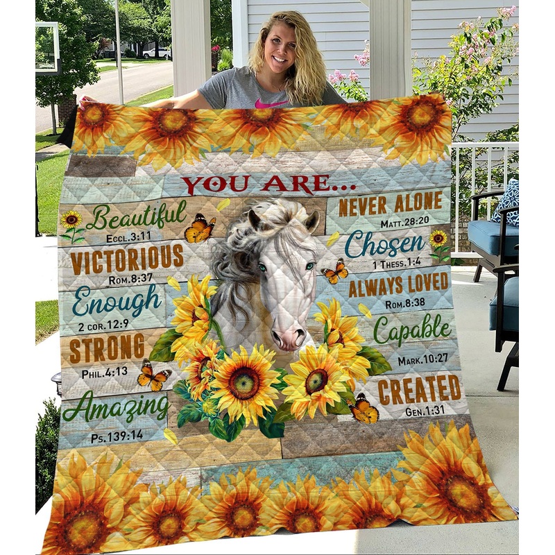Sunflower Horse You Are Quilt Blanket TL251002