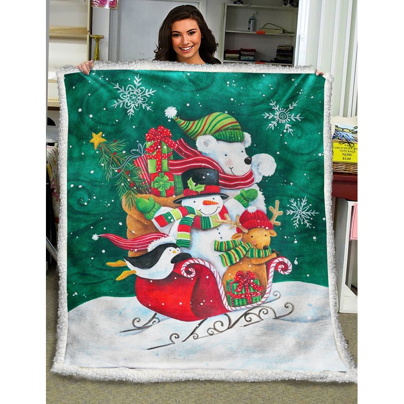 Christmas Friends ND201002 Sherpa Fleece Blanket