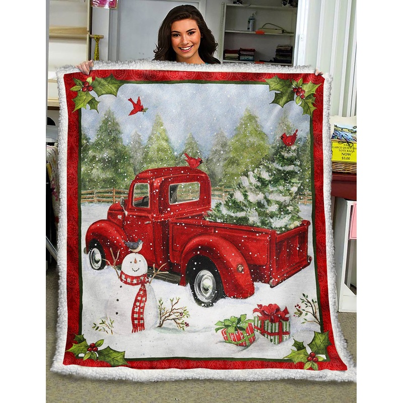 Christmas Red Truck ND161003 Sherpa Fleece Blanket