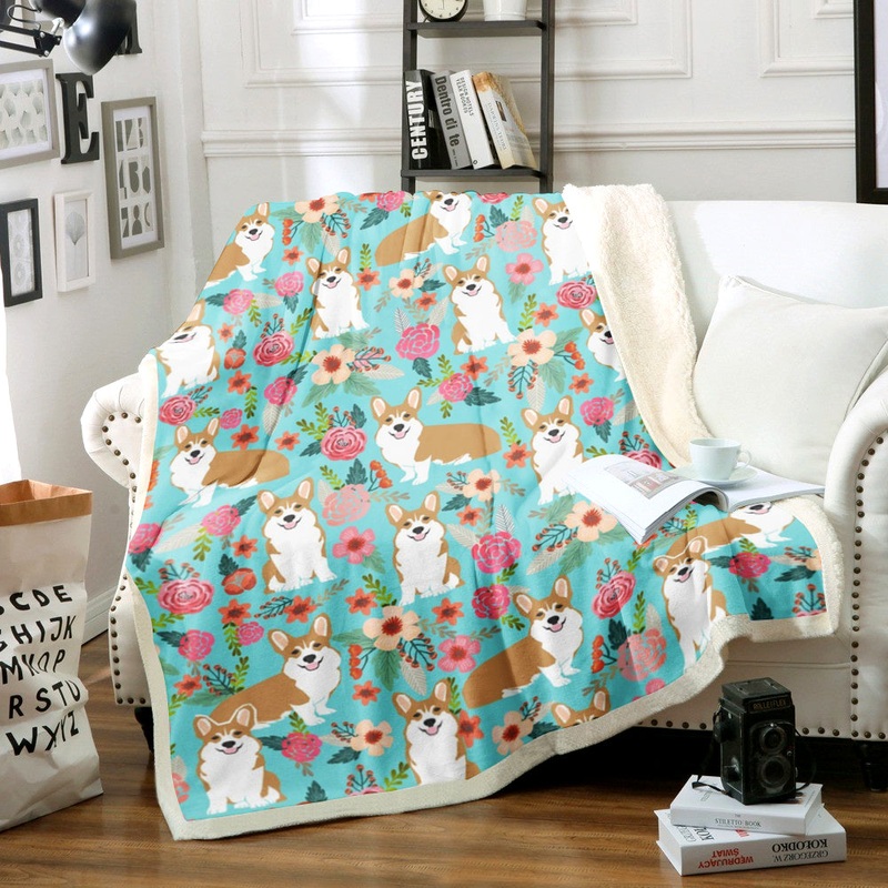 Corgi Sherpa Fleece Blanket TM191007