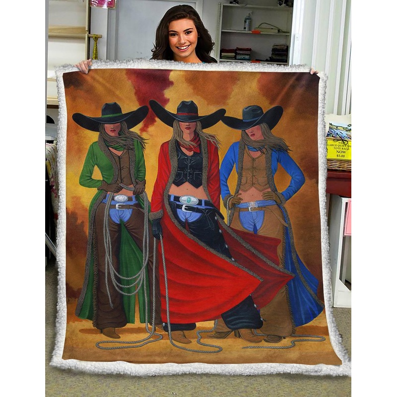 Cowgirl HM191005D Sherpa Fleece Blanket