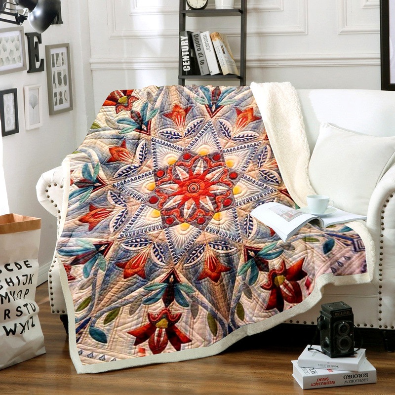 Flower Sherpa Fleece Blanket TM151008