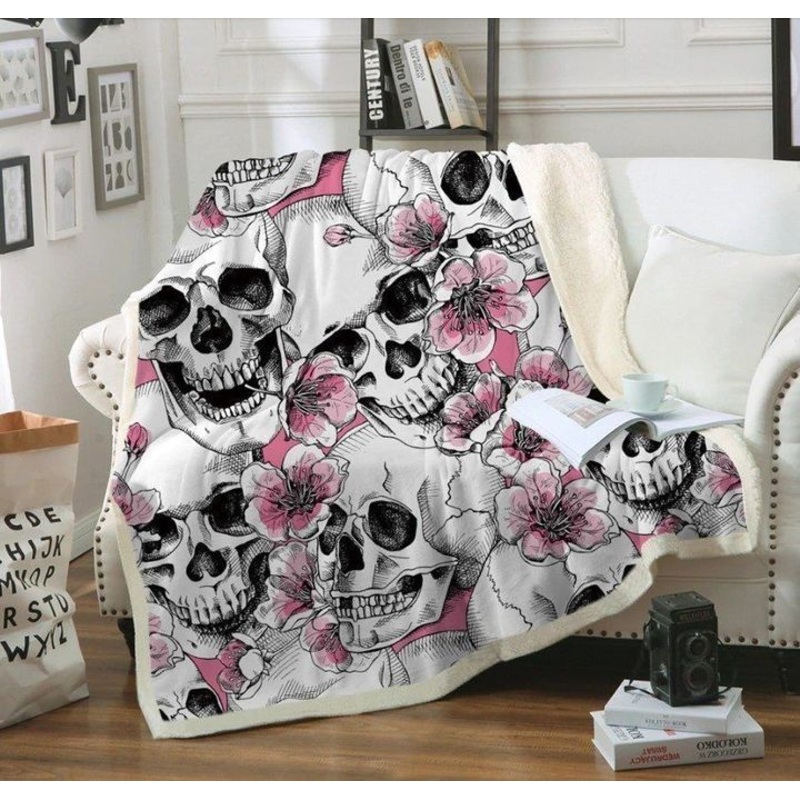 Skull CL140880MD Sherpa Fleece Blanket