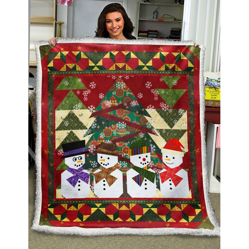 Snowman Christmas Sherpa Fleece Blanket MT191002T
