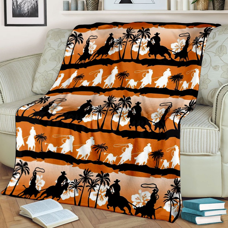 Team Roping Sherpa Fleece Blanket HT131005