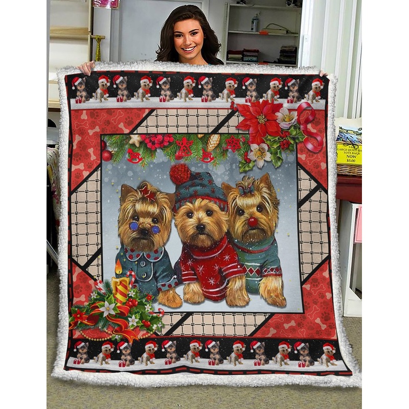 Yorkshire Christmas Sherpa Fleece Blanket HN191002T