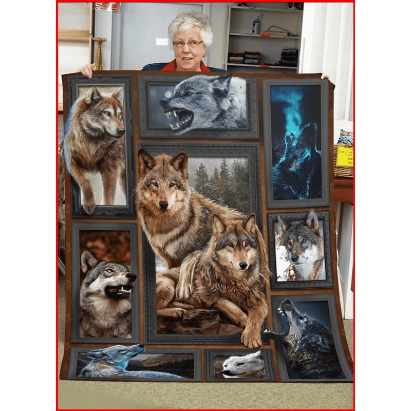 Wolf Resting Under The Moon CLA31100356Q Quilt Blanket