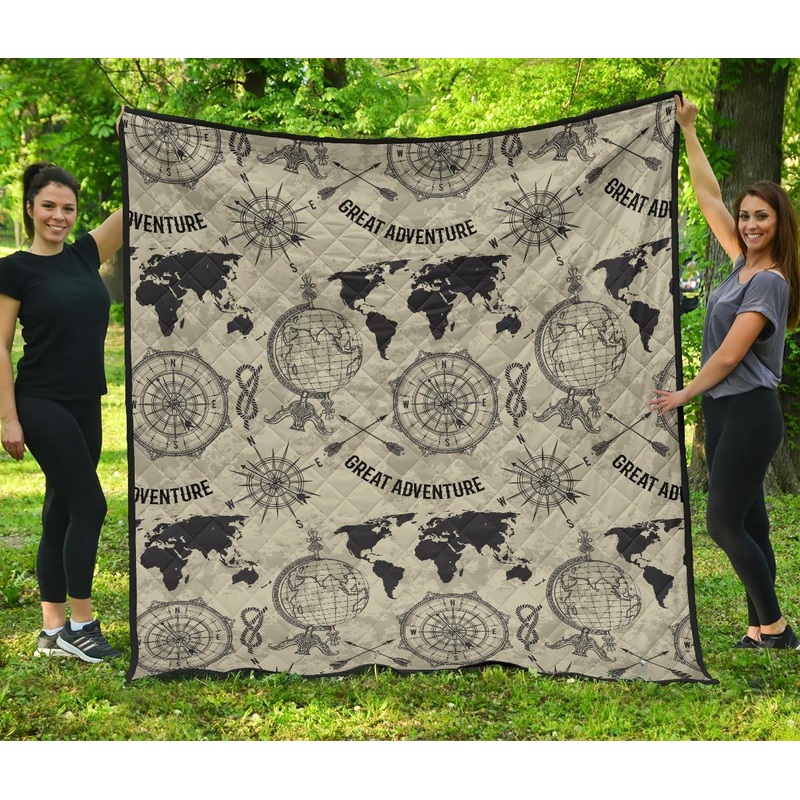 World Map CL12100756MDQ Quilt Blanket