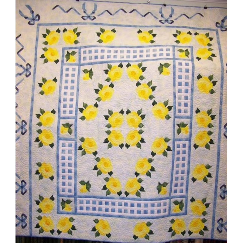 Yellow Rose Flower CLA1510500Q Quilt Blanket