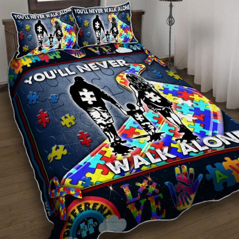 You'll Never Walk Alone Autism Quilt Bedding Set CLH0410001