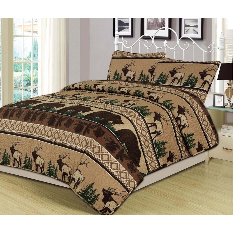 Bear Elk Log Cabin CLM0110040B Quilt Bedding Set