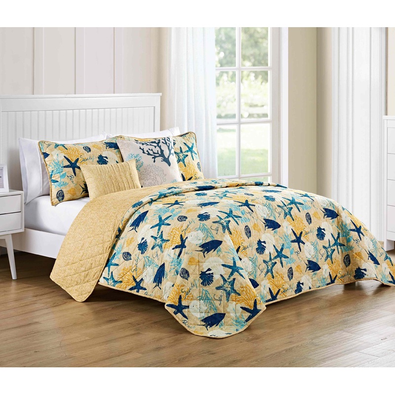 Blue Aquatic CLM0110055B Quilt Bedding Set
