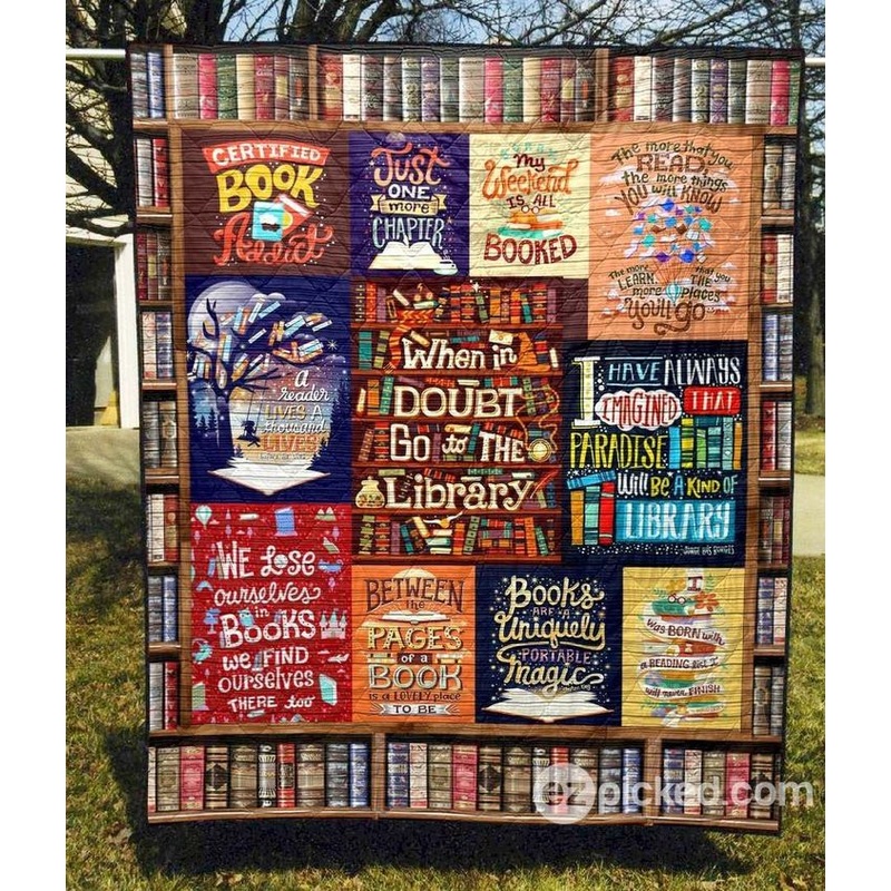 When In Doubt Go To Library PK300577 Quilt Blanket