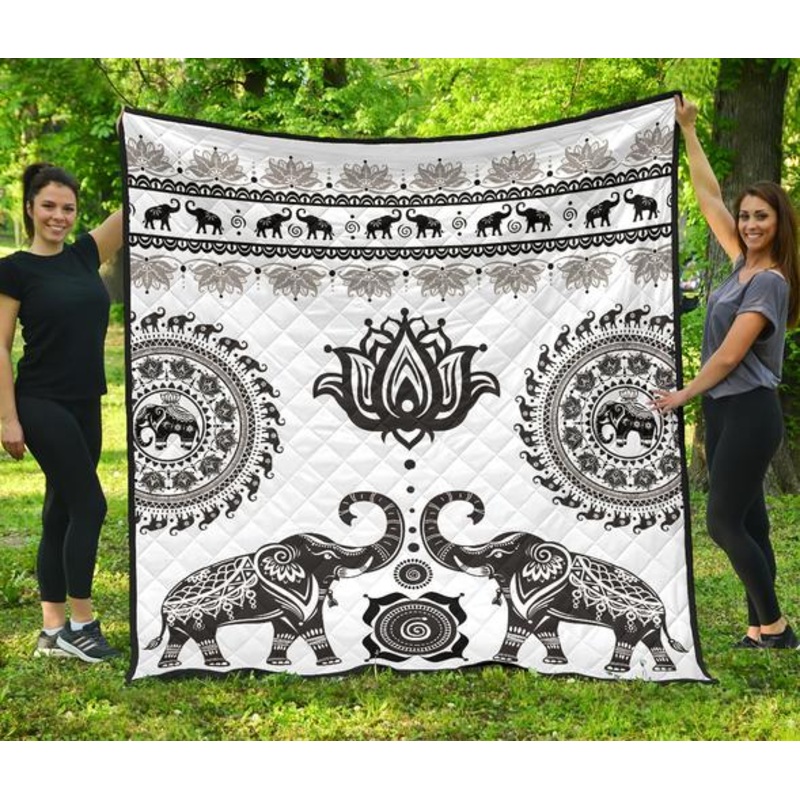White Mandala CL15100423MDQ Quilt Blanket